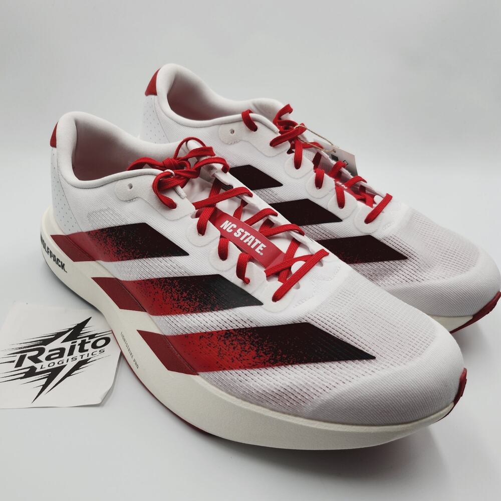 Mens Size 12 Adidas Running Shoes Adizero Evo SL NC State Low White Red JQ4571
